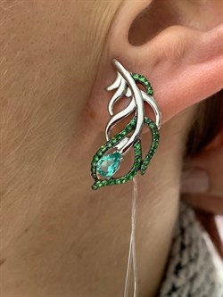 *Серьги Апатит Цаворит арт. SM-E00746-X-WB-BG-X-Gg-214 вес 6,89 г - фото 172474 *Серьги Апатит Цаворит арт. SM-E00746-X-WB-BG-X-Gg-214 вес 6,89 г - фото 172474