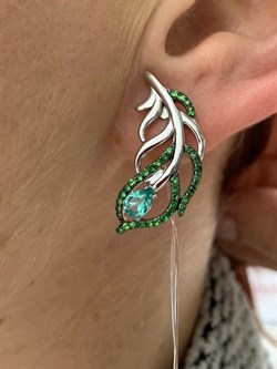 *Серьги Апатит Цаворит арт. SM-E00746-X-WB-BG-X-Gg-214 вес 6,89 г - фото 172475 *Серьги Апатит Цаворит арт. SM-E00746-X-WB-BG-X-Gg-214 вес 6,89 г - фото 172475