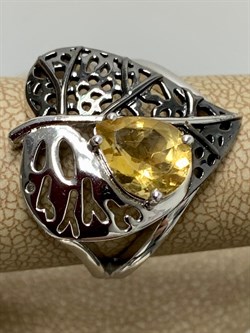 *Кольцо р.18 Цитрин арт. SM-R02902-X-WB-YS-X-X-285 вес 5,45 г - фото 172483