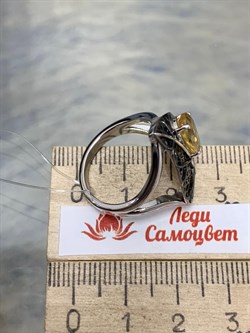 *Кольцо р.18 Цитрин арт. SM-R02902-X-WB-YS-X-X-285 вес 5,45 г - фото 172488