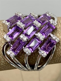 *Кольцо р.18 Аметист арт. SM-R02914-X-W-Pur-X-W-056 вес 6,06 г - фото 172514 *Кольцо р.18 Аметист арт. SM-R02914-X-W-Pur-X-W-056 вес 6,06 г - фото 172514