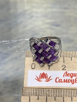 *Кольцо р.16,5 Аметист арт. SM-R02914-X-W-Pur-X-W-198 вес 5,82 г - фото 172529 *Кольцо р.16,5 Аметист арт. SM-R02914-X-W-Pur-X-W-198 вес 5,82 г - фото 172529