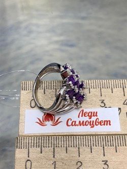 *Кольцо р.16,5 Аметист арт. SM-R02914-X-W-Pur-X-W-198 вес 5,82 г - фото 172530 *Кольцо р.16,5 Аметист арт. SM-R02914-X-W-Pur-X-W-198 вес 5,82 г - фото 172530