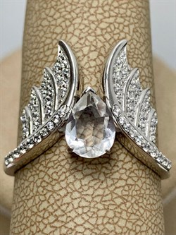 *Кольцо р.19,5 Горный Хрусталь арт. SM-R02916-X-W-W-X-W-937 вес 4,14 г - фото 172551