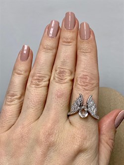 *Кольцо р.19,5 Горный Хрусталь арт. SM-R02916-X-W-W-X-W-937 вес 4,14 г - фото 172552