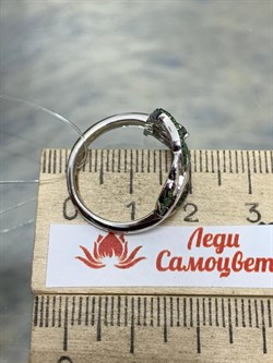 *Кольцо р.17 Родолит Цаворит арт. SM-R02912-X-WB-lil-X-Gg-483 вес 3,96 г - фото 172576