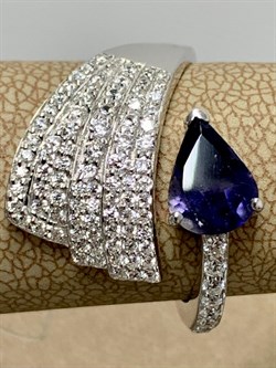 *Кольцо р.17,5 Иолит арт. SM-R02915-X-W-BL-X-W-768 вес 3,92 г - фото 172706 *Кольцо р.17,5 Иолит арт. SM-R02915-X-W-BL-X-W-768 вес 3,92 г - фото 172706