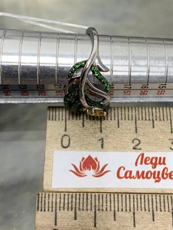 *Кольцо р.19 Цитрин Цаворит арт. SM-R02912-X-WB-YS-X-Gg-566 вес 4,05 г - фото 172739