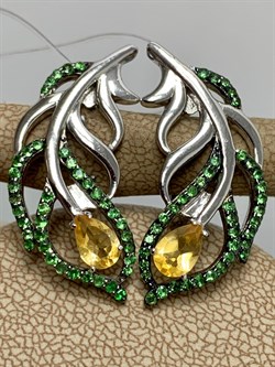 *Серьги Цитрин Цаворит арт. SM-E00746-X-WB-YS-X-Gg-241 вес 6,65 г - фото 172750 *Серьги Цитрин Цаворит арт. SM-E00746-X-WB-YS-X-Gg-241 вес 6,65 г - фото 172750