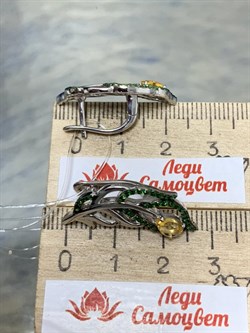 *Серьги Цитрин Цаворит арт. SM-E00746-X-WB-YS-X-Gg-241 вес 6,65 г - фото 172756 *Серьги Цитрин Цаворит арт. SM-E00746-X-WB-YS-X-Gg-241 вес 6,65 г - фото 172756