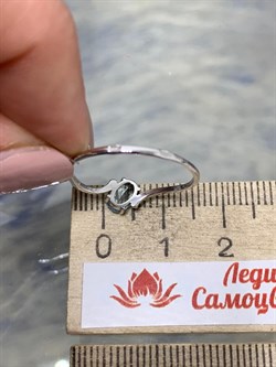 *Кольцо р.18 Голубой Топаз цв Белое арт. К220-1481Т-496 вес 0,94 г - фото 173154