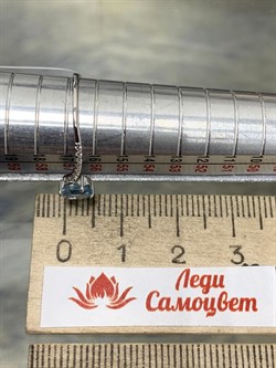 *Кольцо р.18 Голубой Топаз цв Белое арт. К220-1481Т-496 вес 0,94 г - фото 173160