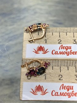 *Серьги Топаз Лондон Родолит Микс цв Красное арт. С120-1373М2-901 вес 3,23 г - фото 173206