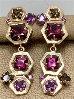 *Серьги Родолит Микс цв Красное арт. С120-1353М1-980 вес 4,65 г - фото 173220 *Серьги Родолит Микс цв Красное арт. С120-1353М1-980 вес 4,65 г - фото 173220