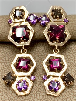 *Серьги Родолит Микс цв Красное арт. С120-1353М1-980 вес 4,65 г - фото 173221 *Серьги Родолит Микс цв Красное арт. С120-1353М1-980 вес 4,65 г - фото 173221