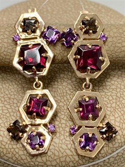 *Серьги Родолит Микс цв Красное арт. С120-1353М1-980 вес 4,65 г - фото 173223 *Серьги Родолит Микс цв Красное арт. С120-1353М1-980 вес 4,65 г - фото 173223