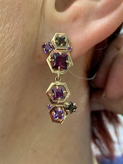 *Серьги Родолит Микс цв Красное арт. С120-1353М1-980 вес 4,65 г - фото 173224 *Серьги Родолит Микс цв Красное арт. С120-1353М1-980 вес 4,65 г - фото 173224