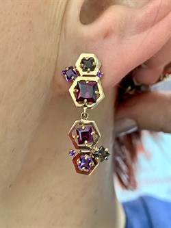 *Серьги Родолит Микс цв Красное арт. С120-1353М1-980 вес 4,65 г - фото 173225 *Серьги Родолит Микс цв Красное арт. С120-1353М1-980 вес 4,65 г - фото 173225