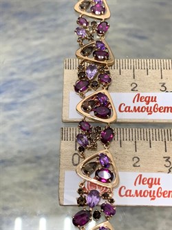 *Браслет р.17 Родолит Микс цв Красное арт. Бр120-057-17М2-039 вес 13,42 г - фото 173236 *Браслет р.17 Родолит Микс цв Красное арт. Бр120-057-17М2-039 вес 13,42 г - фото 173236