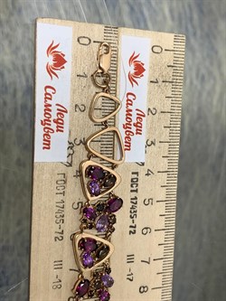 *Браслет р.17 Родолит Микс цв Красное арт. Бр120-057-17М2-039 вес 13,42 г - фото 173239 *Браслет р.17 Родолит Микс цв Красное арт. Бр120-057-17М2-039 вес 13,42 г - фото 173239