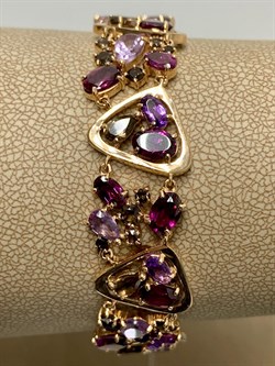 *Браслет р.17 Родолит Микс цв Красное арт. Бр120-057-17М2-039 вес 13,42 г - фото 173246 *Браслет р.17 Родолит Микс цв Красное арт. Бр120-057-17М2-039 вес 13,42 г - фото 173246