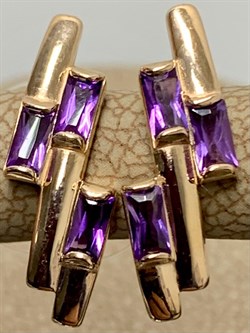 *Серьги Аметист цв Красное арт. С120-5974Ам-579 вес 2,53 г - фото 173266