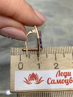 *Серьги Аметист цв Красное арт. С120-5974Ам-579 вес 2,53 г - фото 173269