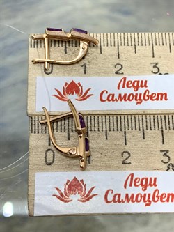 *Серьги Аметист цв Красное арт. С120-5974Ам-579 вес 2,53 г - фото 173271