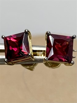 *Пусеты Родолит цв Лимонное арт. С324-2414Рд-287 вес 1,69 г - фото 173283