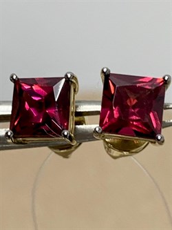 *Пусеты Родолит цв Лимонное арт. С324-2414Рд-287 вес 1,69 г - фото 173286