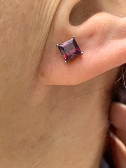 *Пусеты Родолит цв Лимонное арт. С324-2414Рд-287 вес 1,69 г - фото 173288