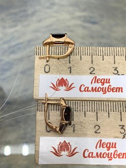 *Серьги Гранат Пироп цв Красное арт. С124-5626ГрФ-339 вес 2,86 г - фото 173310