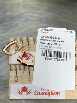 *Серьги Гранат Пироп цв Красное арт. С120-5825Гр-647 вес 2,23 г - фото 173329