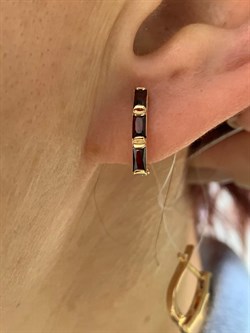 *Серьги Гранат Пироп цв Красное арт. С120-5825Гр-647 вес 2,23 г - фото 173332