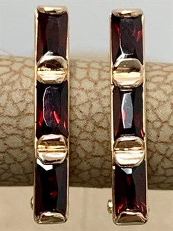 *Серьги Гранат Пироп цв Красное арт. С120-5825Гр-647 вес 2,23 г - фото 173333