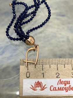 *Серьги Трансформеры Синяя Шпинель цв Красное арт. С110-5493ШС-098 вес 7,85 г - фото 173389