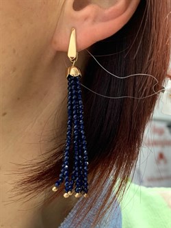 *Серьги Трансформеры Синяя Шпинель цв Красное арт. С110-5493ШС-098 вес 7,85 г - фото 173390