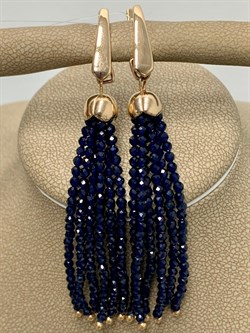 *Серьги Трансформеры Синяя Шпинель цв Красное арт. С110-5493ШС-098 вес 7,85 г - фото 173392