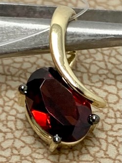 *Подвеска Гранат Пироп цв Лимонное арт. П324-055Гр-947 вес 0,67 г - фото 173404