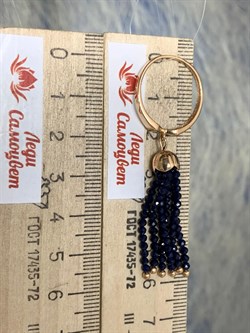 *Кольцо р.18 Синяя Шпинель цв Красное арт. К110-5493ШС-618 вес 3,3 г - фото 173408