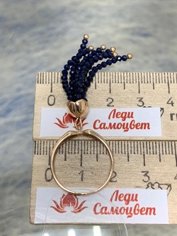 *Кольцо р.18 Синяя Шпинель цв Красное арт. К110-5493ШС-618 вес 3,3 г - фото 173409