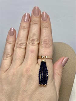 *Кольцо р.18 Синяя Шпинель цв Красное арт. К110-5493ШС-618 вес 3,3 г - фото 173410