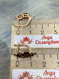 *Серьги Гранат Пироп цв Красное арт. С120-1373Гр-308 вес 3,23 г - фото 173443