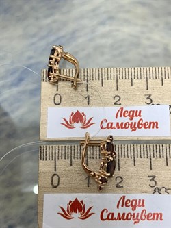 *Серьги Гранат Пироп цв Красное арт. С120-1373Гр-308 вес 3,23 г - фото 173444