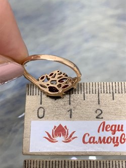 *Кольцо р.17 Гранат Пироп цв Красное арт. К120-3527Гр-191 вес 1,98 г - фото 173452