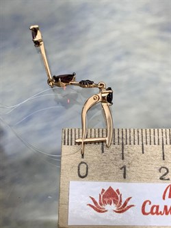 *Серьги Гранат Пироп цв Красное арт. С124-4599Гр-465 вес 3,62 г - фото 173496