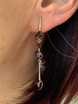 *Серьги Гранат Пироп цв Красное арт. С124-4599Гр-465 вес 3,62 г - фото 173497