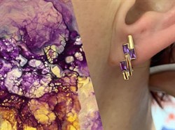 *Серьги Аметист цв Красное арт. С120-5974Ам-579 вес 2,53 г - фото 173514