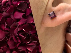 *Пусеты Родолит цв Лимонное арт. С324-2414Рд-287 вес 1,69 г - фото 173517