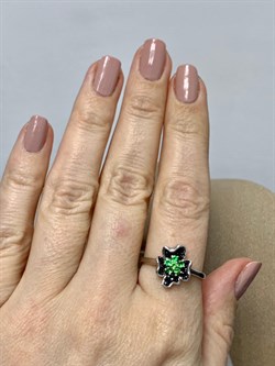 *Кольцо р.19 Цаворит арт. SM-R02911-X-WB-Gr-X-B-459 (вес 2,98 г) - фото 173531